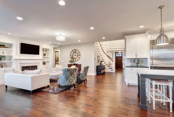 Living room with wooden floors