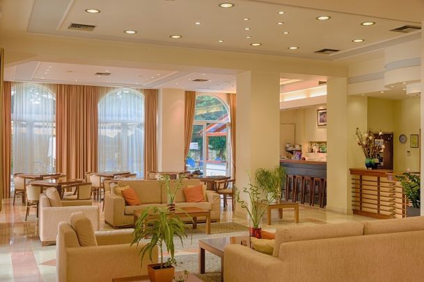 Hotel Lobby with ceiling lights